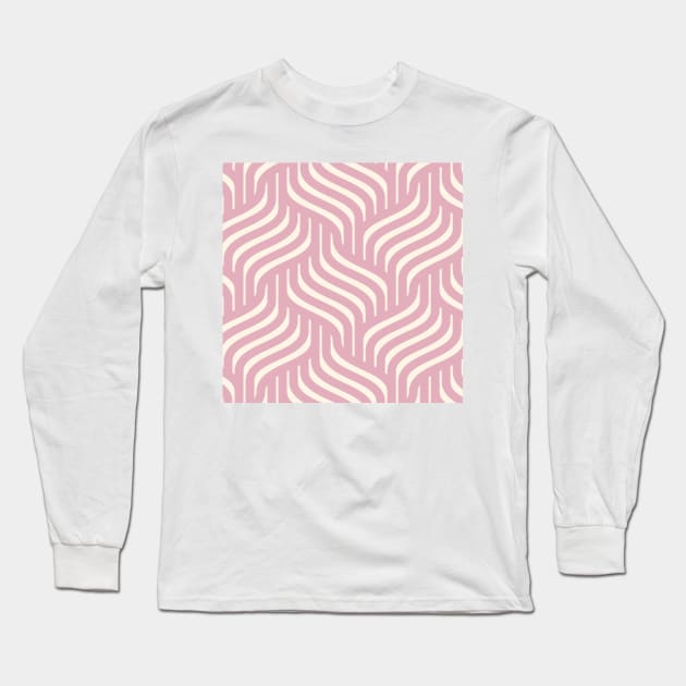 millennial pink pattern Long Sleeve T-Shirt by stupidpotato1